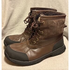 Ugg Hilgard Waterproof Leather Boots Men’s 10.5 Vibram Sole Sheepskin Lined EUC